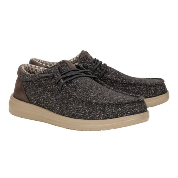 NEW Hey Dude Paul Knit in Black/Charcoal